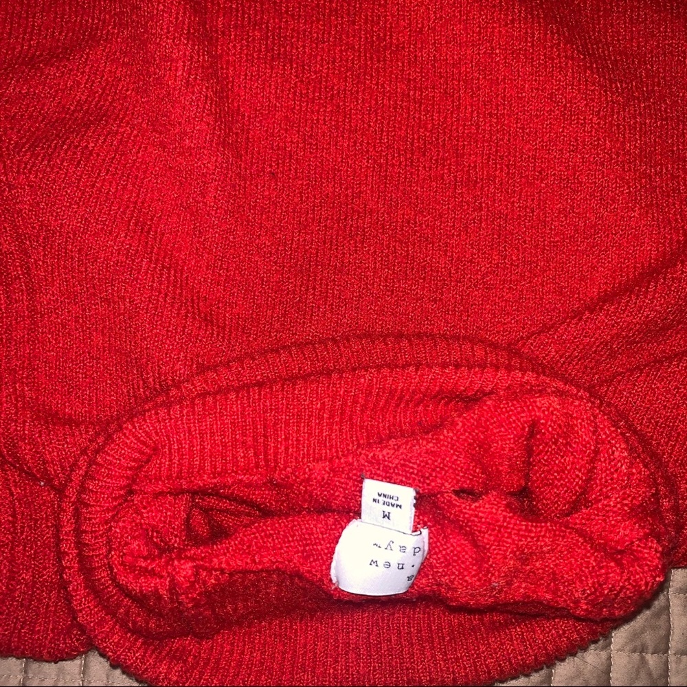 Red turtle neck